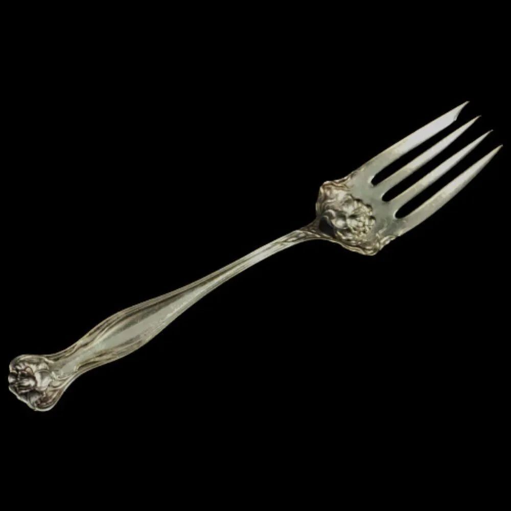 Vintage Meat Serving Fork Rogers Bros 1903 Mystic Pattern Silverplate